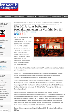 IFA 2017: Apps befeuern Produktneuheiten im Vorfeld der IFA